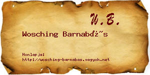 Wosching Barnabás névjegykártya